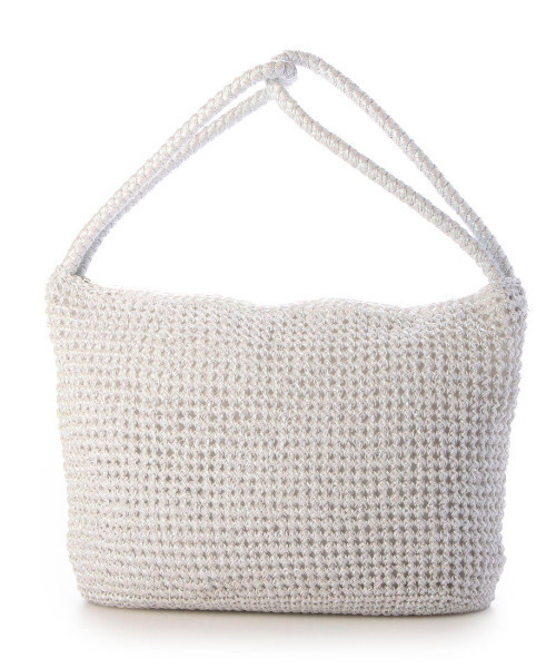 cache cache（カシュ カシュ）の「カシュカシュ cachecache / 2wayハンドルメタリックコード編みトートバッグ（ショルダーバッグ・レディース・マルチ/シルバー/ブラック/ホワイト・FREE）」の2枚目の写真