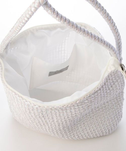 cache cache（カシュ カシュ）の「カシュカシュ cachecache / 2wayハンドルメタリックコード編みトートバッグ（ショルダーバッグ・レディース・マルチ/シルバー/ブラック/ホワイト・FREE）」の14枚目の写真