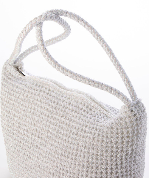 cache cache（カシュ カシュ）の「カシュカシュ cachecache / 2wayハンドルメタリックコード編みトートバッグ（ショルダーバッグ・レディース・マルチ/シルバー/ブラック/ホワイト・FREE）」の13枚目の写真