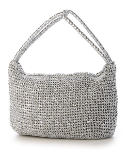 cache cache（カシュ カシュ）の「カシュカシュ cachecache / 2wayハンドルメタリックコード編みトートバッグ（ショルダーバッグ・レディース・マルチ/シルバー/ブラック/ホワイト・FREE）」の7枚目の写真