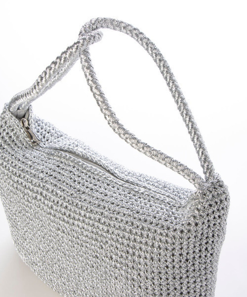 cache cache（カシュ カシュ）の「カシュカシュ cachecache / 2wayハンドルメタリックコード編みトートバッグ（ショルダーバッグ・レディース・マルチ/シルバー/ブラック/ホワイト・FREE）」の21枚目の写真