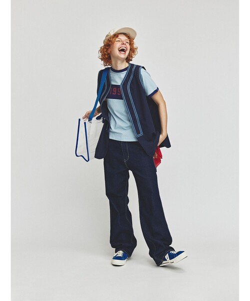 「BEAMS BOY」 ノースリーブブラウス ONE SIZE ネイビー レディース BEAMS BOY（ビームスボーイ）の「BEAMS BOY / カットワーク