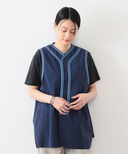 「BEAMS BOY」 ノースリーブブラウス ONE SIZE ネイビー レディース BEAMS BOY（ビームスボーイ）の「BEAMS BOY / ベースボール