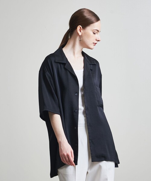 info. BEAUTY&YOUTH（インフォビューティアンドユース）の「【ZOZO限定】ドレープ オープンカラー シャツ（シャツ/ブラウス・メンズ・ロイヤルブルー/グリーン系その他/ダークグレー/モカ/ブラック/ブラウン系その他/ブラウン系その他2/ブラック系その他・XS/S/M/L/XL/XXL）」の12枚目の写真