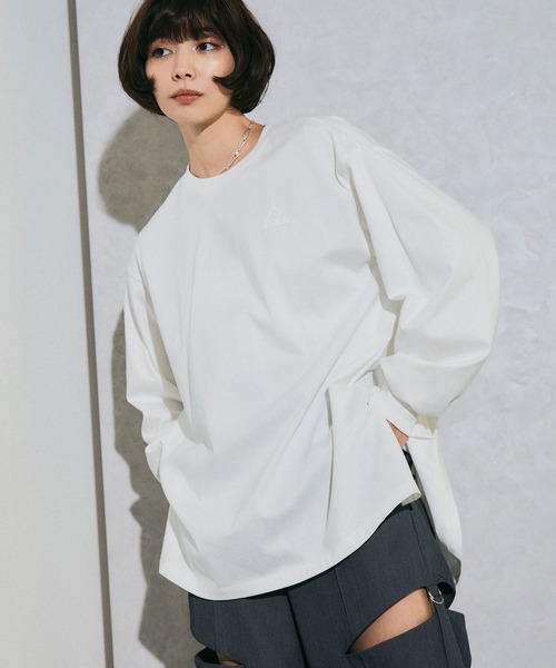 ELLEgirl（エルガール）の「バックギャザーチュニックTシャツ【ELLEgirl/エル ガール】（Tシャツ/カットソー・レディース・ブラック/ホワイト・FREE）」の8枚目の写真