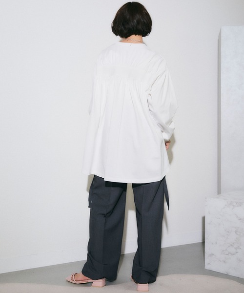 ELLEgirl（エルガール）の「バックギャザーチュニックTシャツ【ELLEgirl/エル ガール】（Tシャツ/カットソー・レディース・ブラック/ホワイト・FREE）」の13枚目の写真