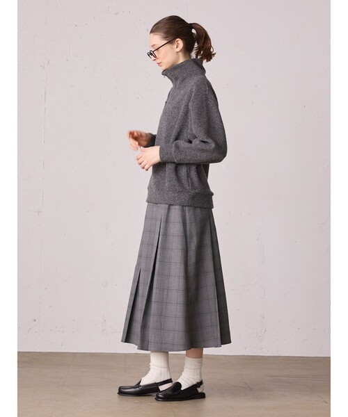 MidiUmi（ミディウミ）の「MidiUmi チェックタックスカート（スカート・レディース・グレー/ブラック・FREE）」の5枚目の写真
