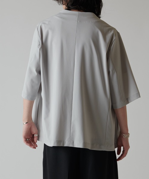 Lui's（ルイス）の「トリコットノーカラージャケット（ノーカラージャケット・メンズ・ライトグレー/ブラック・M/S）」の11枚目の写真