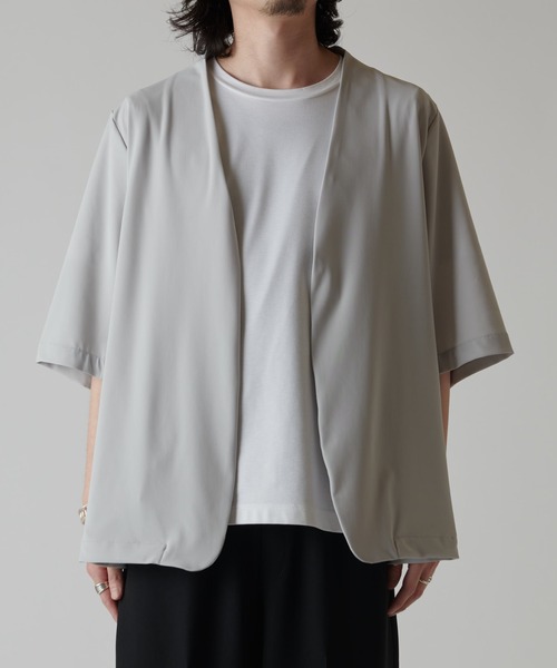 Lui's（ルイス）の「トリコットノーカラージャケット（ノーカラージャケット・メンズ・ライトグレー/ブラック・M/S）」の15枚目の写真