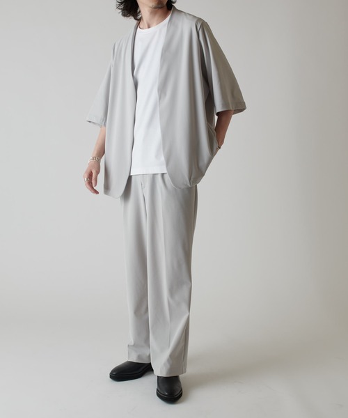 Lui's（ルイス）の「トリコットノーカラージャケット（ノーカラージャケット・メンズ・ライトグレー/ブラック・M/S）」の13枚目の写真