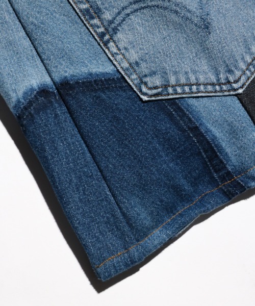 THRIFTY LOOK（スリフティールック）の「THRIFTY LOOK/スリフティールック LEVIS DENIM GLOCERY TOTE リーバイスデニム リメイクグローサリートート（トートバッグ・メンズ・ブラック/ブルー・ONE SIZE）」の21枚目の写真