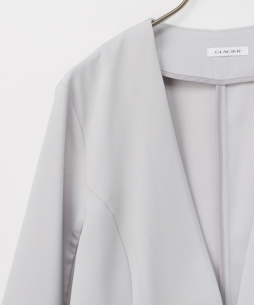 Honeys（ハニーズ）の「８分袖カラーレステーラージャケット（テーラードジャケット・レディース・ネイビー/ベージュ/ライトベージュ/グレイッシュベージュ/ブラック・M/S/LL/L/3L）」の19枚目の写真