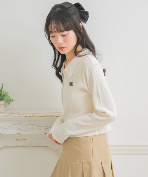 ems excite(エムズエキサイト)の「ダブルZIP刺繍CT(Tシャツ/カットソー・レディース・ブラック/ダークグレー/ナチュラル・FREE)」の10枚目の写真