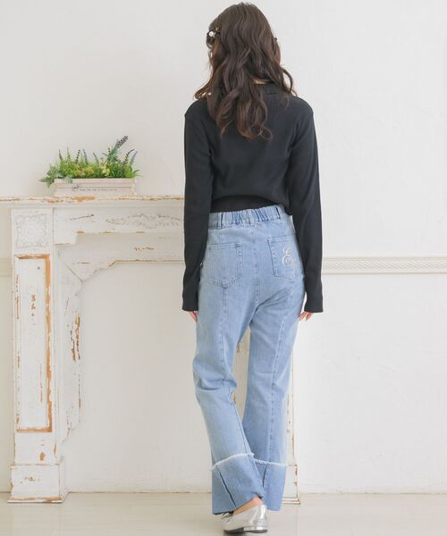 ems excite(エムズエキサイト)の「ダブルZIP刺繍CT(Tシャツ/カットソー・レディース・ブラック/ダークグレー/ナチュラル・FREE)」の15枚目の写真