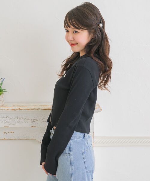 ems excite(エムズエキサイト)の「ダブルZIP刺繍CT(Tシャツ/カットソー・レディース・ブラック/ダークグレー/ナチュラル・FREE)」の18枚目の写真