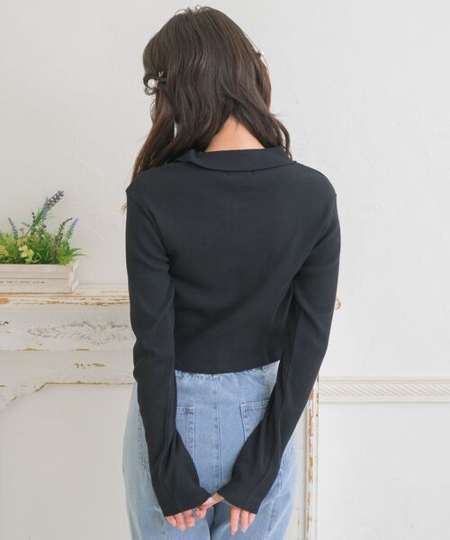 ems excite(エムズエキサイト)の「ダブルZIP刺繍CT(Tシャツ/カットソー・レディース・ブラック/ダークグレー/ナチュラル・FREE)」の19枚目の写真