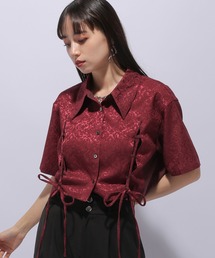 HARE | ジャガードレースアップシャツ(HARE)(シャツ/ブラウス)