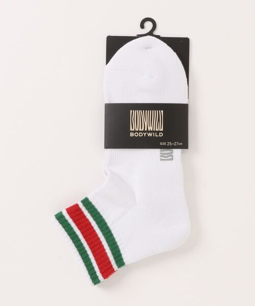 BODY WILD(ボディーワイルド)の「BODY WILD/ボディワイルド 靴下 ショート丈(ソックス/靴下・メンズ・イエロー/ホワイト系その他/グリーン/ブルー・25-27CM)」の1枚目の写真