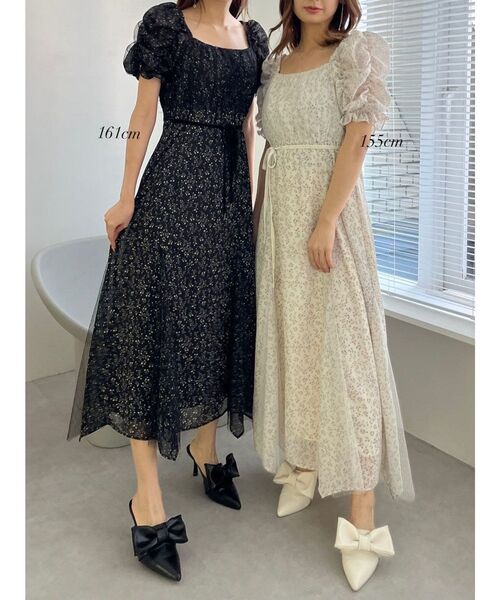 CALNAMUR(カルナムール)の「リトルフラワーレディーワンピース(ワンピース・レディース・アイボリー/ブラック・FREE)」の4枚目の写真