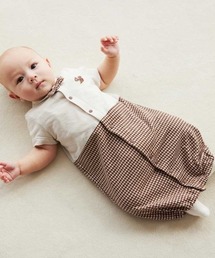 Hoppetta | 【Hoppetta(ホッペッタ)】リス刺繍ギンガム半袖2wayドレス 50-70cm(ロンパース)