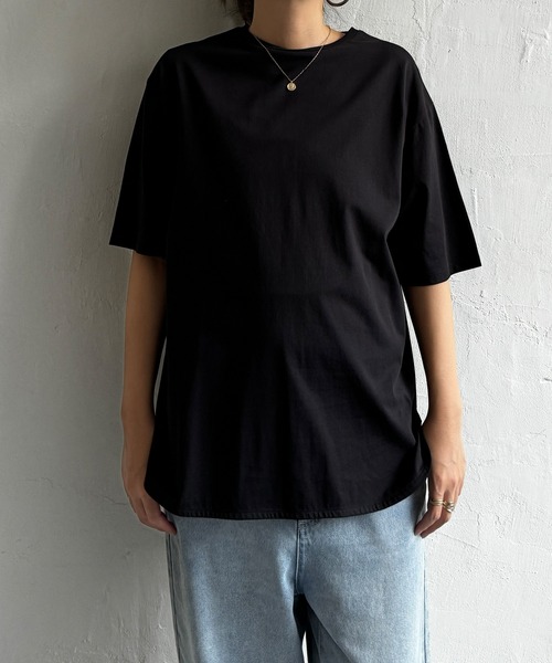 LBC（エルビーシー）の「シルケット裾ラウンドTee（Tシャツ/カットソー・レディース・ブルー/ブラック/ホワイト/ベージュ・M/L）」の3枚目の写真