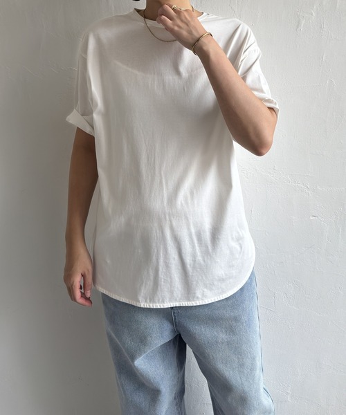 LBC（エルビーシー）の「シルケット裾ラウンドTee（Tシャツ/カットソー・レディース・ブルー/ブラック/ホワイト/ベージュ・M/L）」の15枚目の写真