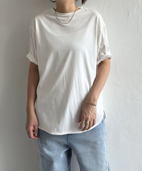 LBC（エルビーシー）の「シルケット裾ラウンドTee（Tシャツ/カットソー・レディース・ブルー/ブラック/ホワイト/ベージュ・M/L）」の14枚目の写真