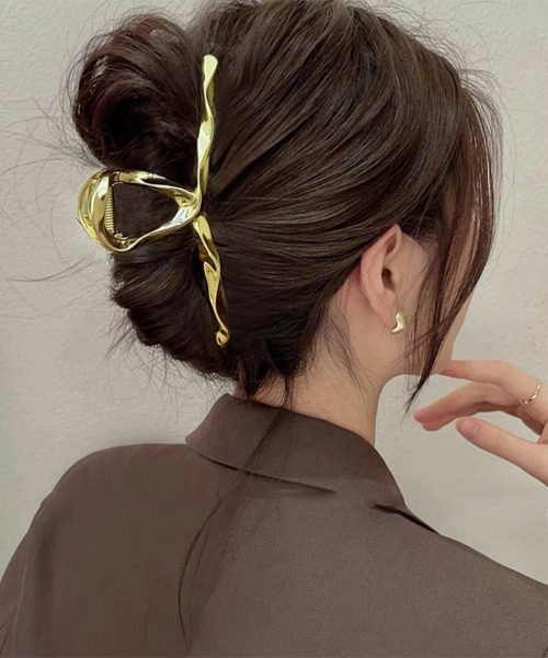 Miniministore（ミニミニストア）の「ヘアクリップ ウェーブ バンスクリップ（バレッタ/ヘアクリップ・レディース・ゴールド/シルバー・FREE）」の9枚目の写真