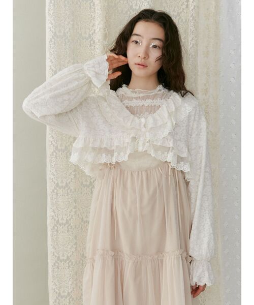 merry jenny（メリージェニー）の「スカラップfrillボレロ（シャツ/ブラウス・レディース・アイボリー/ブラック/オフホワイト・FREE）」の17枚目の写真