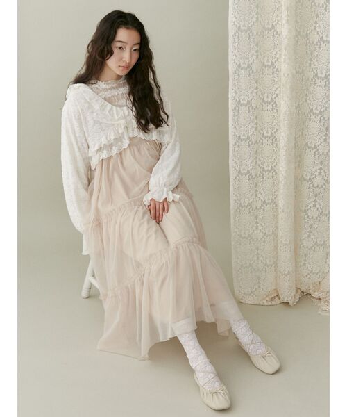 merry jenny（メリージェニー）の「スカラップfrillボレロ（シャツ/ブラウス・レディース・アイボリー/ブラック/オフホワイト・FREE）」の20枚目の写真