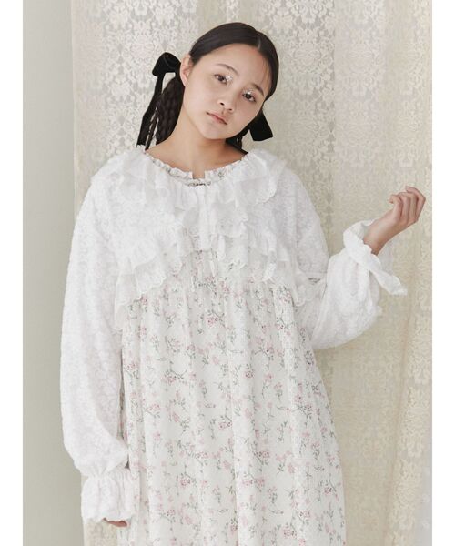 トップス merry jenny fluffy frill tops メリージェニー merry jenny fluffy frill tops （ブラック