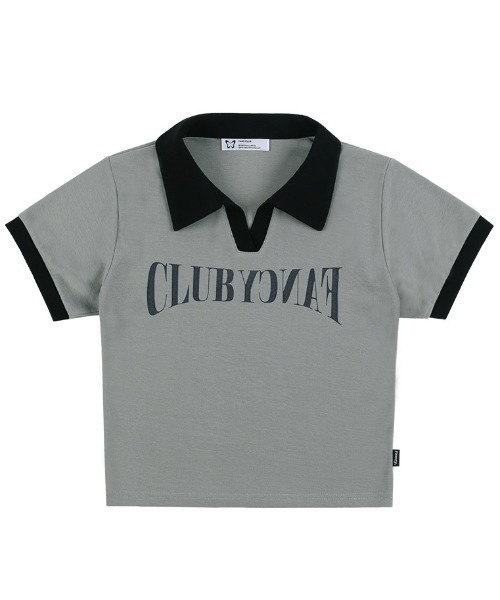FANCY CLUB（ファンシークラブ）の「A'GEM/9 × .kom 『 FANCY CLUB/ファンシークラブ』 BLOCK V-NECK COLLAR JERSEY/カラージャージ（Tシャツ/カットソー・レディース・グレー/ブラック・FREE）」の13枚目の写真