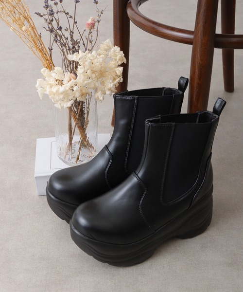 【セール】LOVEHUNTER 軽量厚底 ミドル丈サイドゴアブーツ（ブーツ）｜LOVEHUNTER（ラブハンター） 5,491円