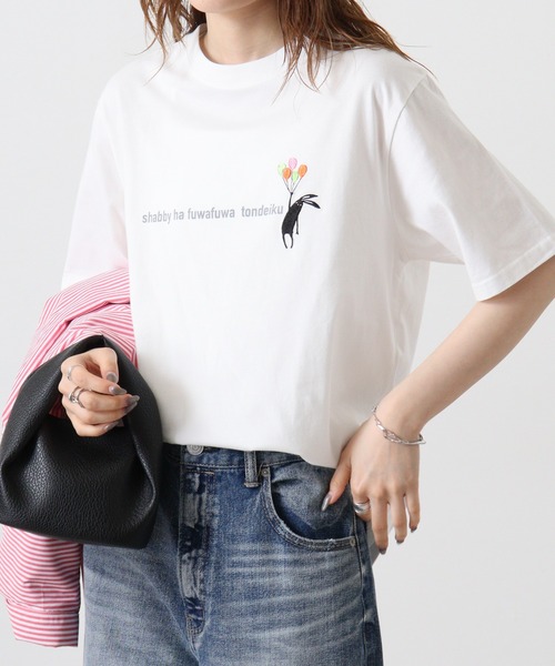 FUNALIVE（ファンアライブ）の「SHABBY　虫取りサガラ刺繍ＴＥＥ/ギターバックプリントＴＥＥ/ポケットサガラ刺繍ＴＥＥ/風船刺繍＋プリント ＴＥＥ/かき氷プリント ＴＥＥ/サイクル刺繍ＴＥＥ（Tシャツ/カットソー・メンズ・オフホワイト/ブラック/グリーン系3/グリーン系2/グリーン系1/アイボリー系2/アイボリー系1/ブラウン系2/ブルー系3/ホワイト系3/ホワイト系2/ホワイト系1/ピンク系2/ピンク系1/ブラック系2/アイボリー/ライトグリーン/ブルー/モカ・L/LL/M/S）」の5枚目の写真