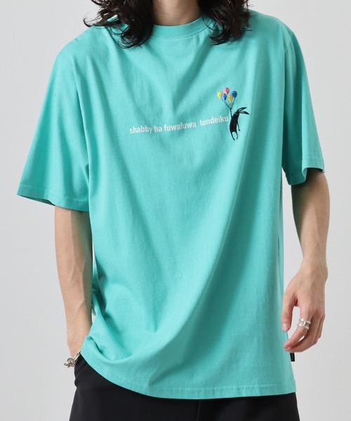 FUNALIVE（ファンアライブ）の「SHABBY　虫取りサガラ刺繍ＴＥＥ/ギターバックプリントＴＥＥ/ポケットサガラ刺繍ＴＥＥ/風船刺繍＋プリント ＴＥＥ/かき氷プリント ＴＥＥ/サイクル刺繍ＴＥＥ（Tシャツ/カットソー・メンズ・オフホワイト/ブラック/グリーン系3/グリーン系2/グリーン系1/アイボリー系2/アイボリー系1/ブラウン系2/ブルー系3/ホワイト系3/ホワイト系2/ホワイト系1/ピンク系2/ピンク系1/ブラック系2/アイボリー/ライトグリーン/ブルー/モカ・L/LL/M/S）」の15枚目の写真