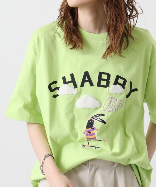 FUNALIVE（ファンアライブ）の「SHABBY　虫取りサガラ刺繍ＴＥＥ/ギターバックプリントＴＥＥ/ポケットサガラ刺繍ＴＥＥ/風船刺繍＋プリント ＴＥＥ/かき氷プリント ＴＥＥ/サイクル刺繍ＴＥＥ（Tシャツ/カットソー・メンズ・オフホワイト/ブラック/グリーン系3/グリーン系2/グリーン系1/アイボリー系2/アイボリー系1/ブラウン系2/ブルー系3/ホワイト系3/ホワイト系2/ホワイト系1/ピンク系2/ピンク系1/ブラック系2/アイボリー/ライトグリーン/ブルー/モカ・L/LL/M/S）」の13枚目の写真