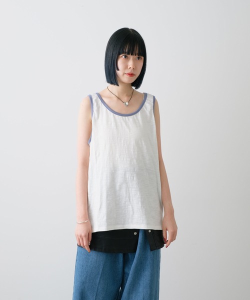 WHIMSIC（ウィムジック）の「【UNISEX】コットンスラブヤーンタンクトップ（タンクトップ・メンズ・オレンジ/ホワイト/グレー・FREE）」の8枚目の写真