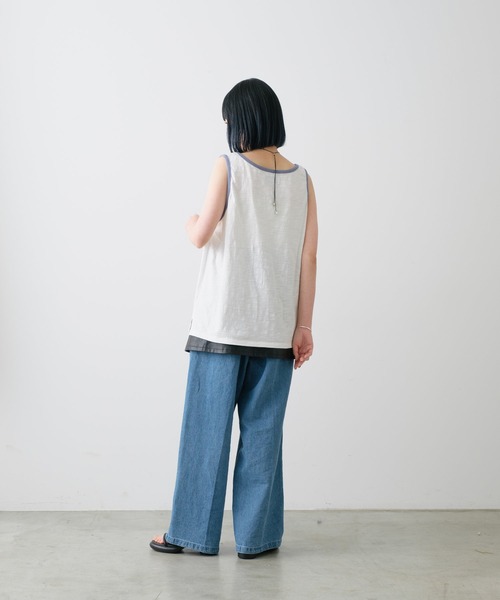 WHIMSIC（ウィムジック）の「【UNISEX】コットンスラブヤーンタンクトップ（タンクトップ・メンズ・オレンジ/ホワイト/グレー・FREE）」の13枚目の写真