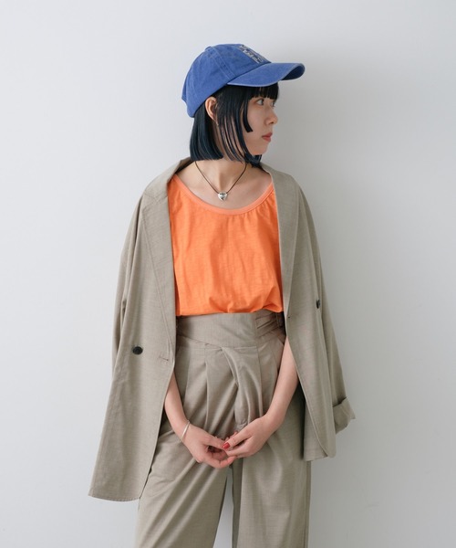 WHIMSIC（ウィムジック）の「【UNISEX】コットンスラブヤーンタンクトップ（タンクトップ・メンズ・オレンジ/ホワイト/グレー・FREE）」の21枚目の写真