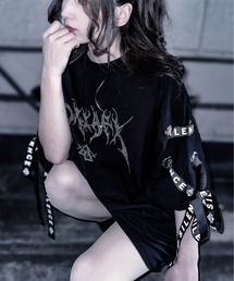 JOHN'S CLOSET | 【13】レースアップ ラインストーンプリント TEE(Tシャツ/カットソー)