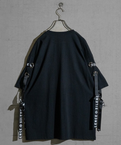 JOHN'S CLOSET(ジョンズクローゼット)の「【13】レースアップ ラインストーンプリント TEE(Tシャツ/カットソー・メンズ・サックスブルー/ブラック/ホワイト・MEDIUM/LARGE)」の5枚目の写真