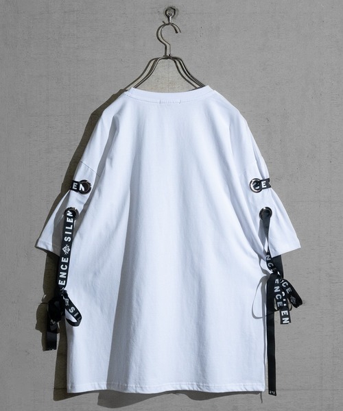JOHN'S CLOSET(ジョンズクローゼット)の「【13】レースアップ ラインストーンプリント TEE(Tシャツ/カットソー・メンズ・サックスブルー/ブラック/ホワイト・MEDIUM/LARGE)」の4枚目の写真