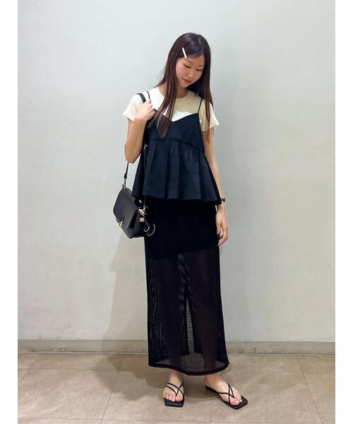 FREE'S MART（フリーズマート）の「◆バックリボンペプラムキャミソール（シャツ/ブラウス・レディース・ホワイト/ブルー/ブラック・FREE）」の5枚目の写真