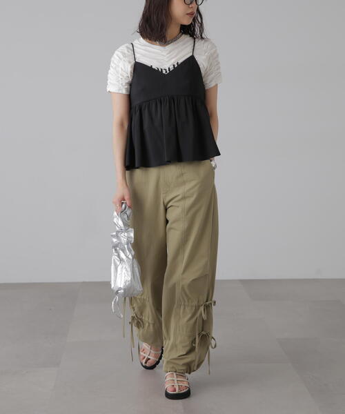 FREE'S MART（フリーズマート）の「◆バックリボンペプラムキャミソール（シャツ/ブラウス・レディース・ホワイト/ブルー/ブラック・FREE）」の4枚目の写真