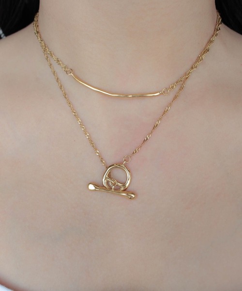 ebine（エビネ）の「金属アレルギー/bar motif 2way necklace/サージカルステンレス（ネックレス・レディース・シルバー/ゴールド・80ｃｍ）」の3枚目の写真