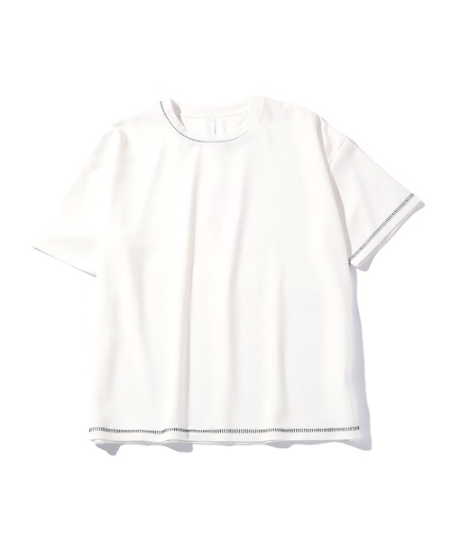 INASTUDIOS ZOO(イーナストゥディオスズー)の「「INASTUDIOS SELECT」ダンボールニット ステッチング クルーTシャツ(Tシャツ/カットソー・メンズ・ホワイト/サックスブルー/ブラック・LARGE/X-LARGE/MEDIUM)」の15枚目の写真