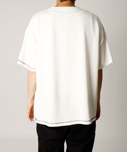 INASTUDIOS ZOO(イーナストゥディオスズー)の「「INASTUDIOS SELECT」ダンボールニット ステッチング クルーTシャツ(Tシャツ/カットソー・メンズ・ホワイト/サックスブルー/ブラック・LARGE/X-LARGE/MEDIUM)」の5枚目の写真