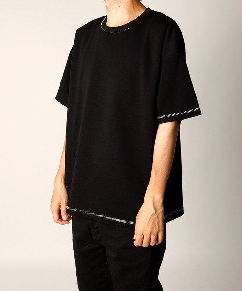 INASTUDIOS ZOO(イーナストゥディオスズー)の「「INASTUDIOS SELECT」ダンボールニット ステッチング クルーTシャツ(Tシャツ/カットソー・メンズ・ホワイト/サックスブルー/ブラック・LARGE/X-LARGE/MEDIUM)」の7枚目の写真
