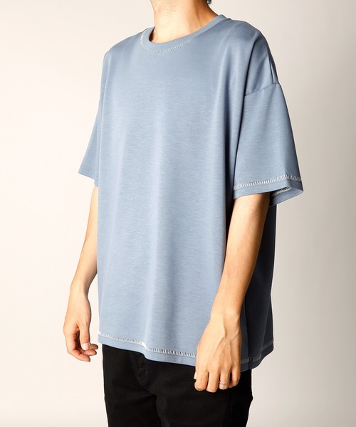 INASTUDIOS ZOO(イーナストゥディオスズー)の「「INASTUDIOS SELECT」ダンボールニット ステッチング クルーTシャツ(Tシャツ/カットソー・メンズ・ホワイト/サックスブルー/ブラック・LARGE/X-LARGE/MEDIUM)」の10枚目の写真