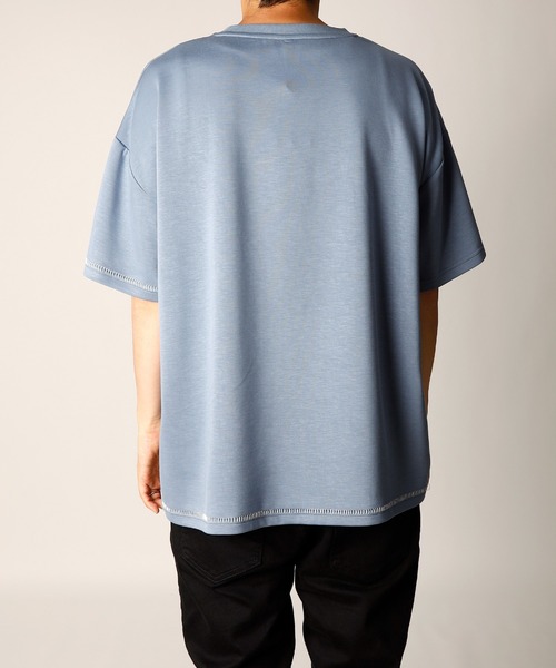 INASTUDIOS ZOO(イーナストゥディオスズー)の「「INASTUDIOS SELECT」ダンボールニット ステッチング クルーTシャツ(Tシャツ/カットソー・メンズ・ホワイト/サックスブルー/ブラック・LARGE/X-LARGE/MEDIUM)」の11枚目の写真